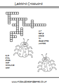 Printable Easy Crossword Puzzles on Minibeasts   Kids Puzzles And Games