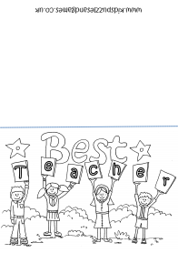teachers day card coloring pages for children - photo #22