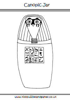 Canopic Jar Colouring Sheet - Kids Puzzles and Games