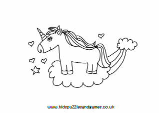 Unicorns and Rainbows Colouring Sheets - Kids Puzzles and Games