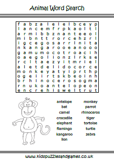 Animal Word Search - Kids Puzzles and Games