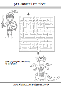 Saint George's Day Maze - Kids Puzzles and Games