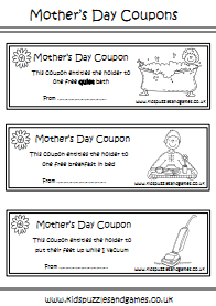 Mother's Day coupon book