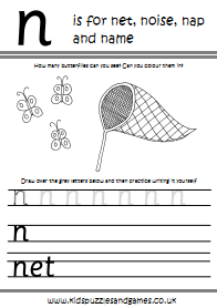 Letter N Kids Puzzles And Games