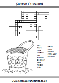 summer crossword kids puzzles and games