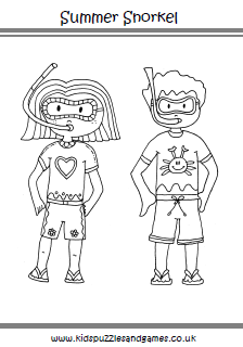 Snorkel Coloring Page Kids Puzzles And Games