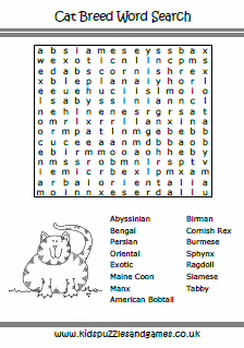 cat breed puzzle