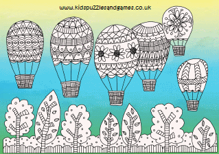 Hot Air Balloons Background - Kids Puzzles and Games