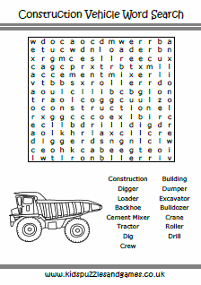 construction terms word search