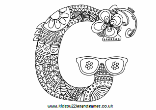 Letter G Colouring Sheets - Kids Puzzles and Games