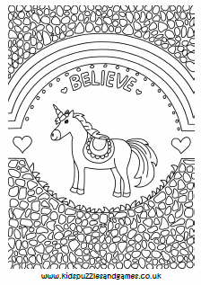 unicorn and rainbows mindful colouring kids puzzles and games