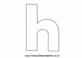 H Outline Lowercase Colouring Sheet - Kids Puzzles and Games