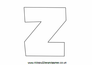 Z Outline Lowercase Colouring Sheet - Kids Puzzles and Games