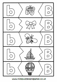 Letter B Puzzle Sheets - Kids Puzzles and Games