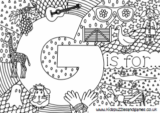 alphabet letters coloring pages g