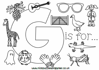 alphabet letters coloring pages g