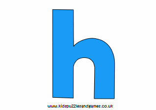 H Coloured Lowercase Printable - Kids Puzzles and Games