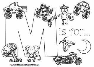 Coloring Pages Letter M