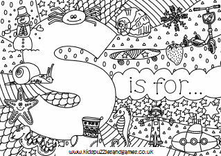 Letter S Colouring Sheets - Kids Puzzles and Games