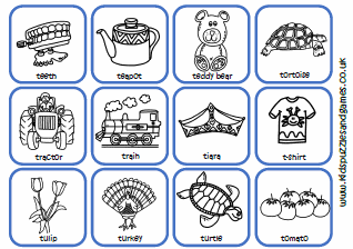 Initial T Words 1 - Match The Memory