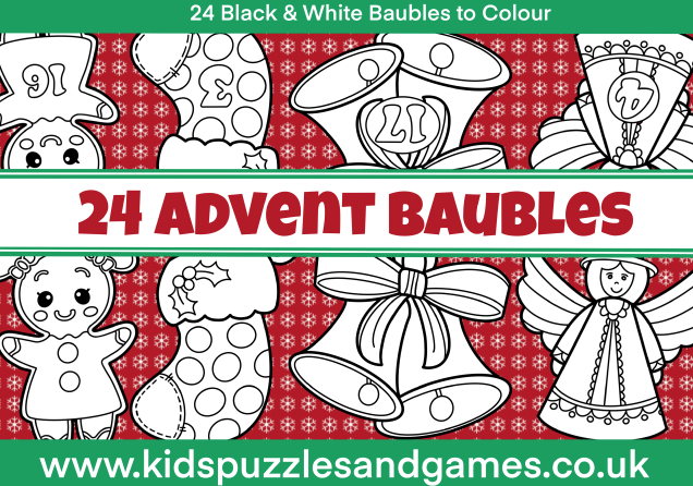 Advent Bauble Colouring Calendar - just added!