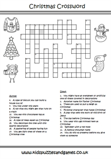 Christmas Crossword Puzzle - Kids Puzzles and Games