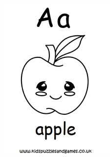 a for apple coloring pages