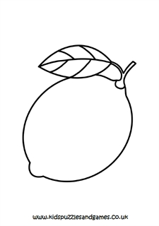 Lemon Colouring Sheet - Kids Puzzles and Games