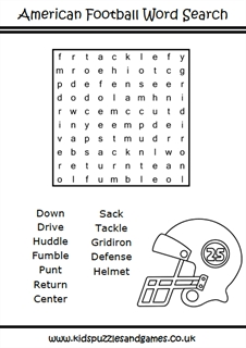 Football Party Games Football Word Search Football Tic Tac 