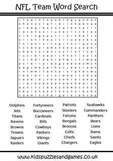 Football Party Games Football Word Search Football Tic Tac