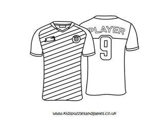 Football Shirt Colouring Page Kids Puzzles and Games