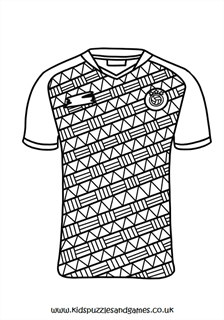 Football Shirt Colouring Page Kids Puzzles and Games