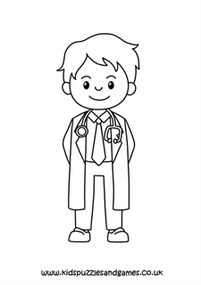 Doctors Colouring Sheets - Kids Puzzles and Games