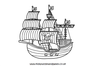 childrens coloring pages pirates ship