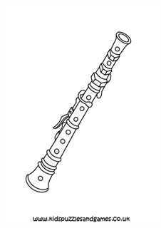 Flute Coloring Page Printable