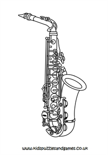 coloring pages saxophone