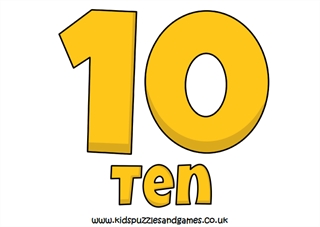10 Number Ten Poster - Kids Puzzles and Games