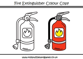 Fire Extinguisher Colour Copy - Kids Puzzles and Games