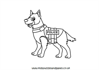 Police Station Colouring Page - Kids Puzzles and Games