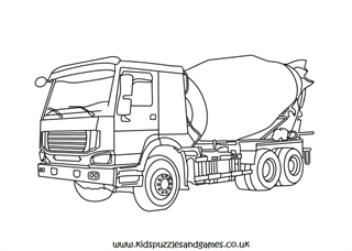 cement truck coloring pages