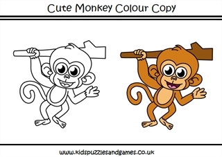 Monkey Coloring Pages For Kids - Cartoon HD ✓ - YouTube