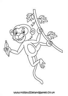 Monkey coloring page | Free Printable Coloring Pages